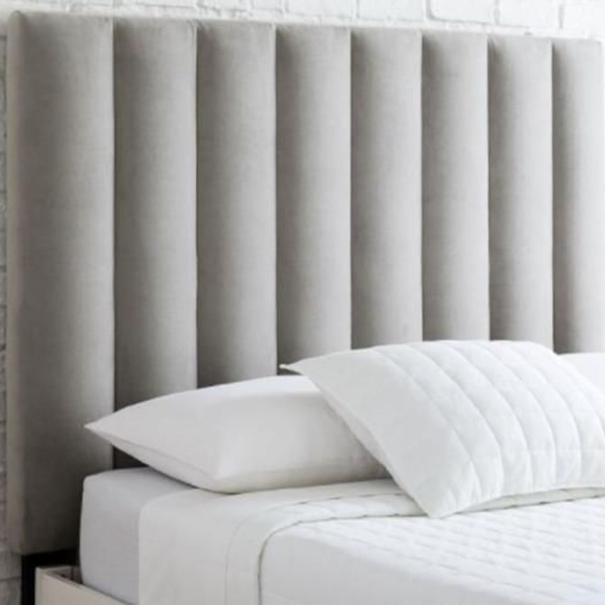 GENERICO - Cabecera Box Weymi 2 Plazas Gris Claro Panel Vertical