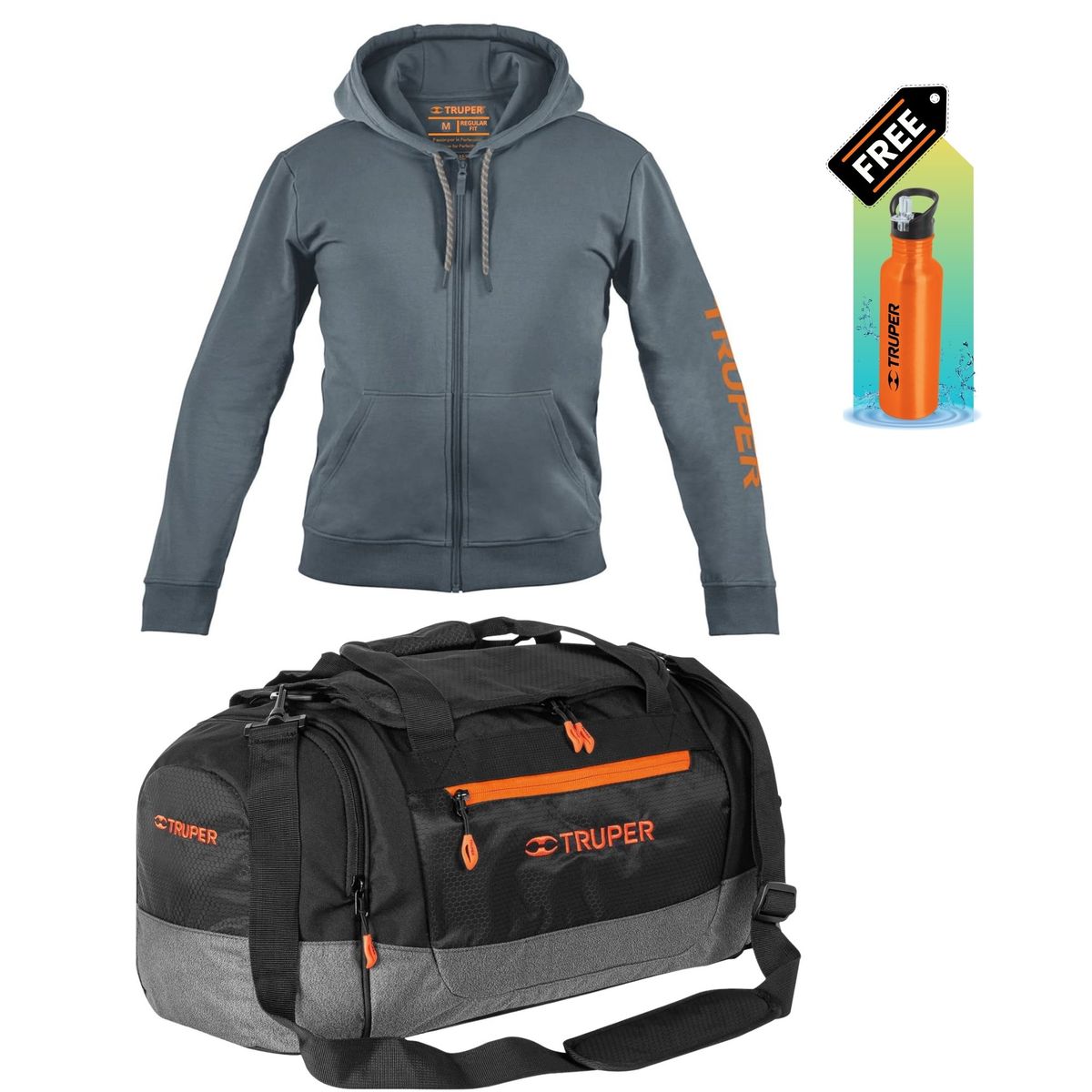 TRUPER - kit Maleta deportiva con polera de algodón y tomatodo COMBO TRUPER