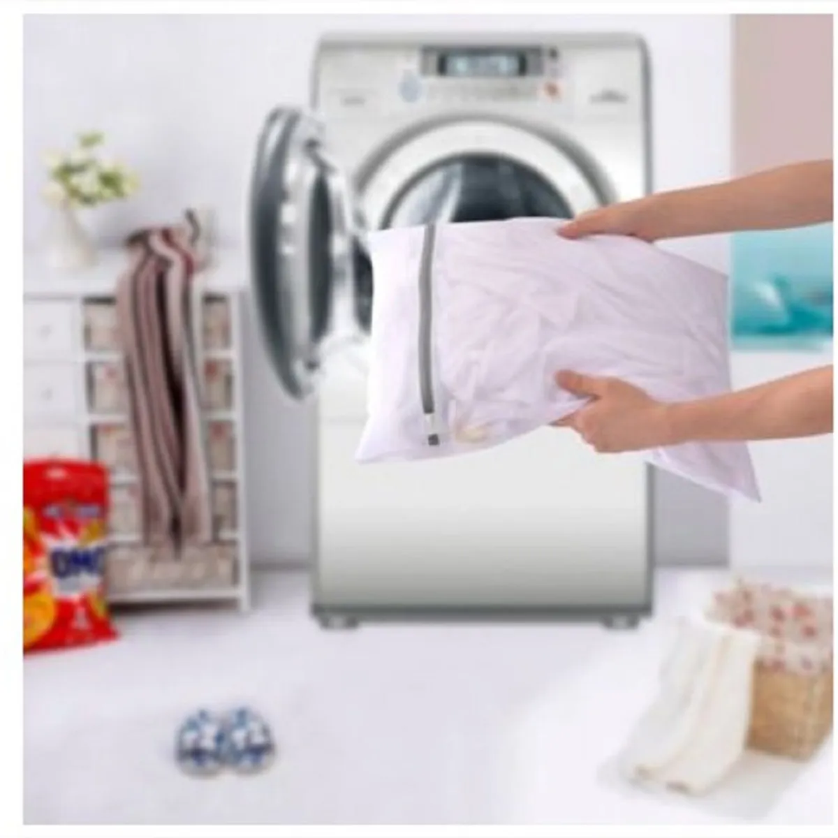 GENERICO - bolsa Cuadrada para lavado de ropa delicada lavadora 50 X 60