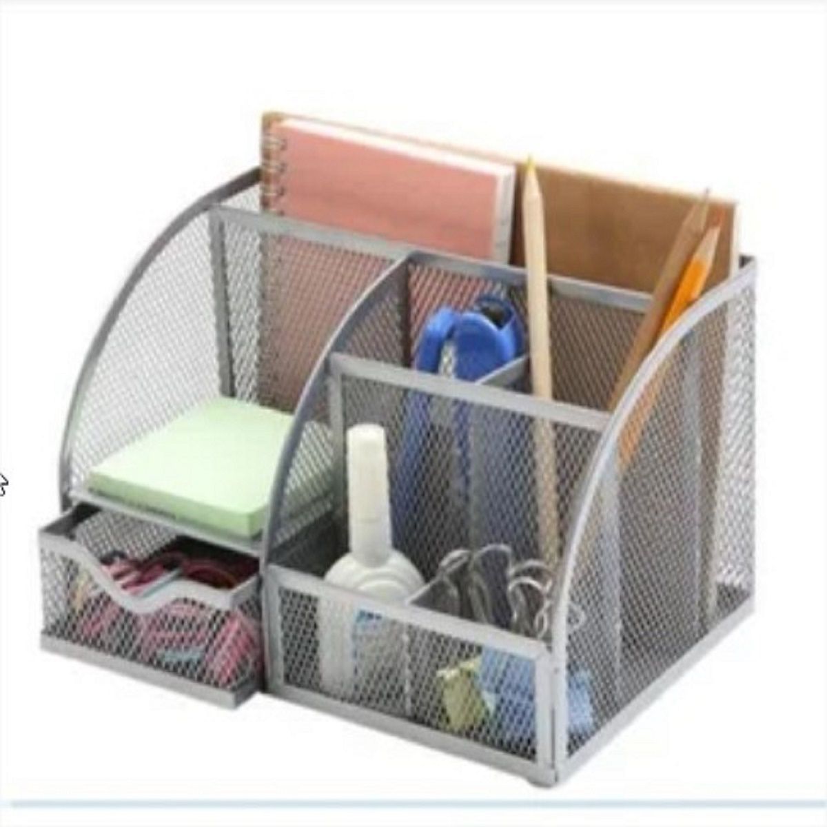 GENERICO - ORDENADOR ORGANIZADOR DE ESCRITORIO METALICO PLATA