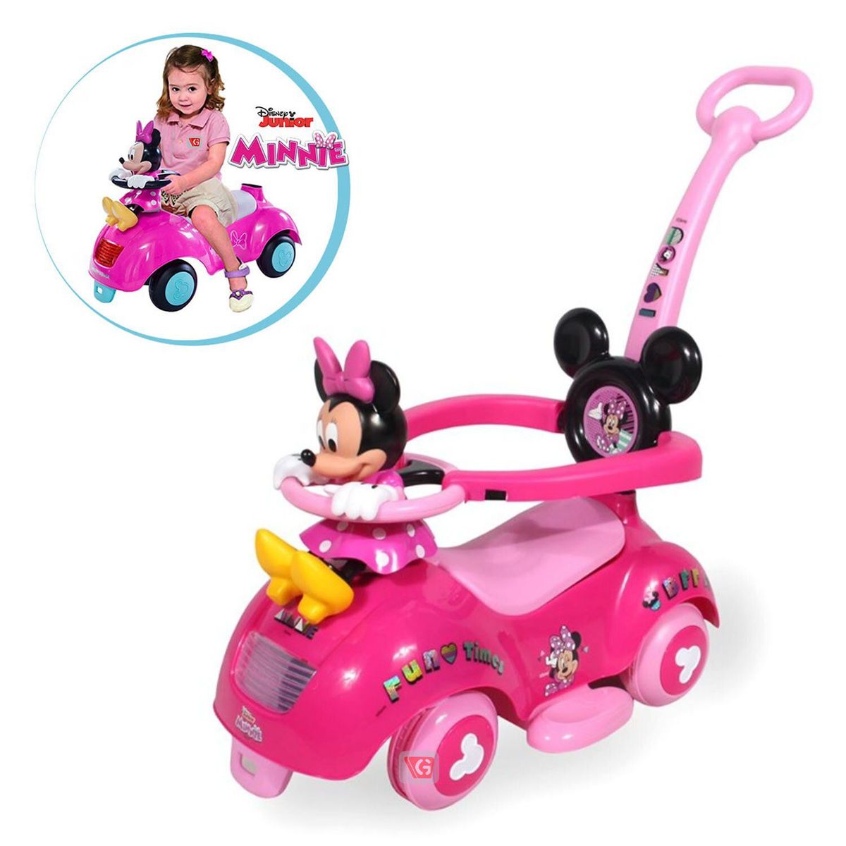 DISNEY BABY - Correpasillo con Empujador Minnie Rosado