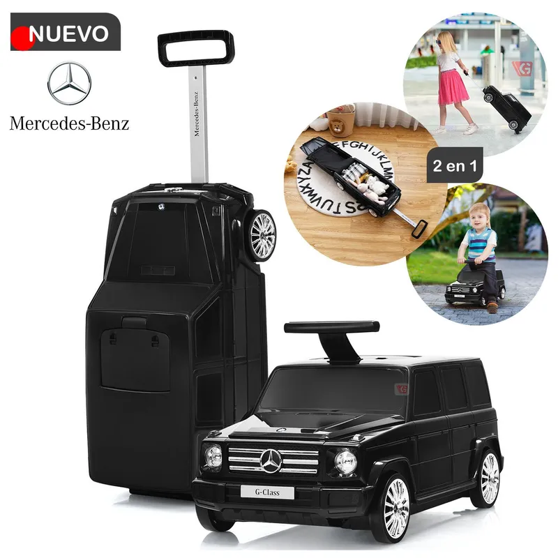 MERCEDES BENZ - Correpasillos 2 en 1 Maleta Negro