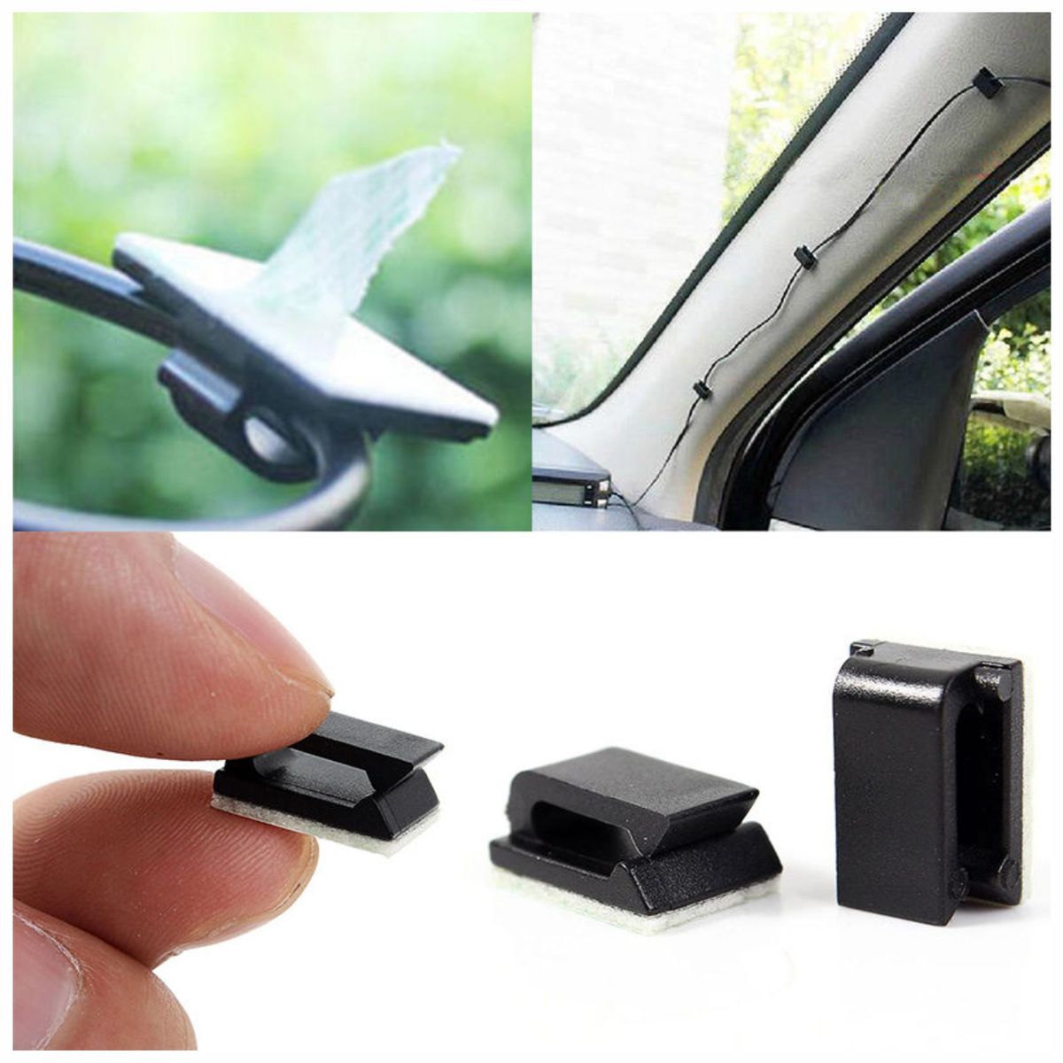 GENERICO - 20 Organizador Adhesivo de Cables Interior Auto Camioneta