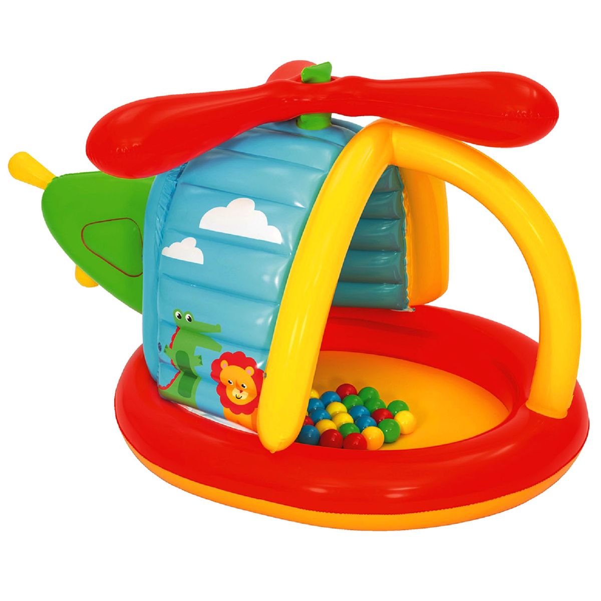 BESTWAY - Helicóptero Inflable Pozo 25Pelotas Juego Niños