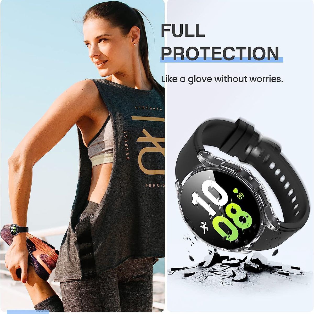 GENERICO - Protector de pantalla + Funda Samsung Watch 5 40mm -TRANSPARENTE