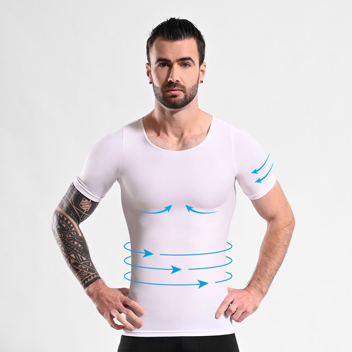 GENERICO - polo faja reductor alta compresión cintura flacidez y ginecomastia