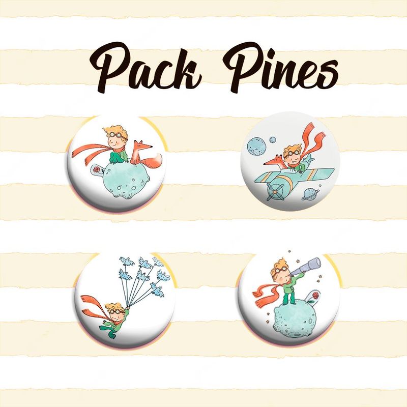 GENERICO - Pack de pines x4 unidades El Principito