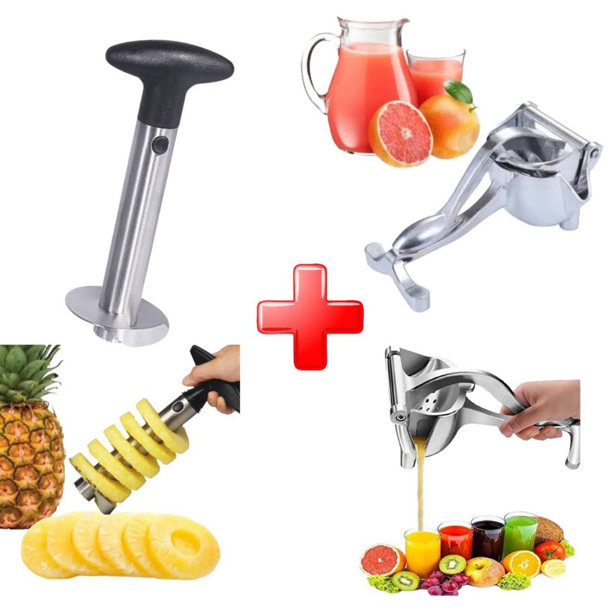 GENERICO - Cortador de Piña en Espiral Y Exprimidor de Zumos de Citricos Naranjas