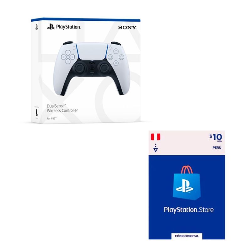 SONY - MANDO INALAMBRICO DUALSENSE PS5 BLANCO MAS GIFT CARD 10 DOLAR.