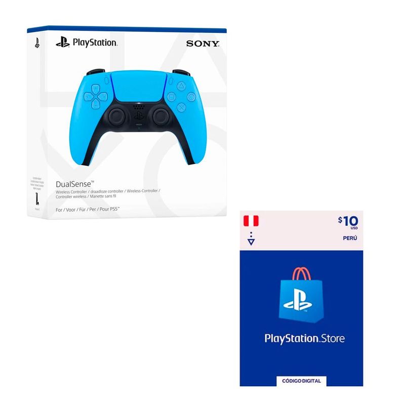SONY - MANDO INALAMBRICO DUALSENSE PS5 CELESTE MAS GIFT CARD 10 DOLAR