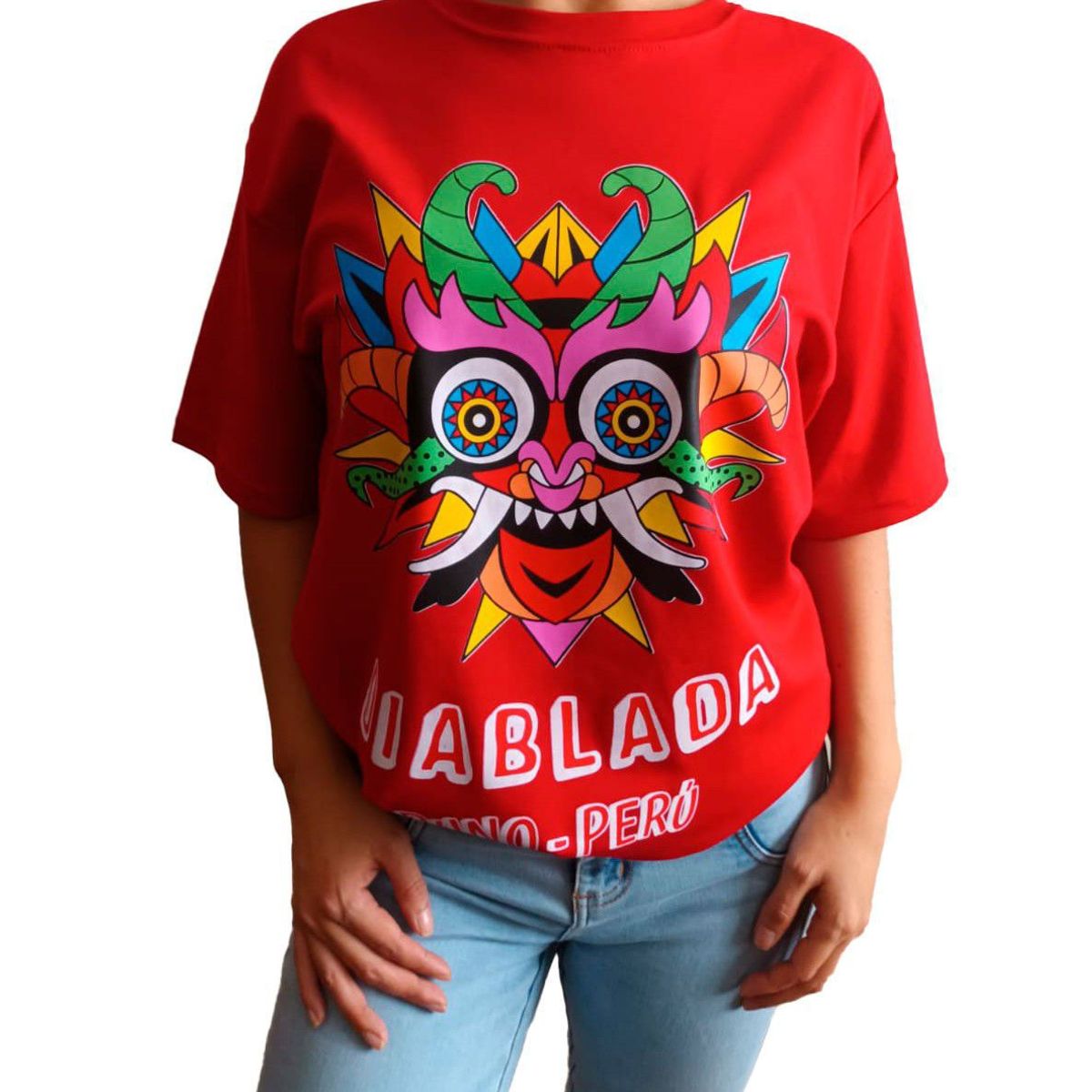 GENERICO - Polo Mujer Diseño Diablada Puno - Perú - Rojo