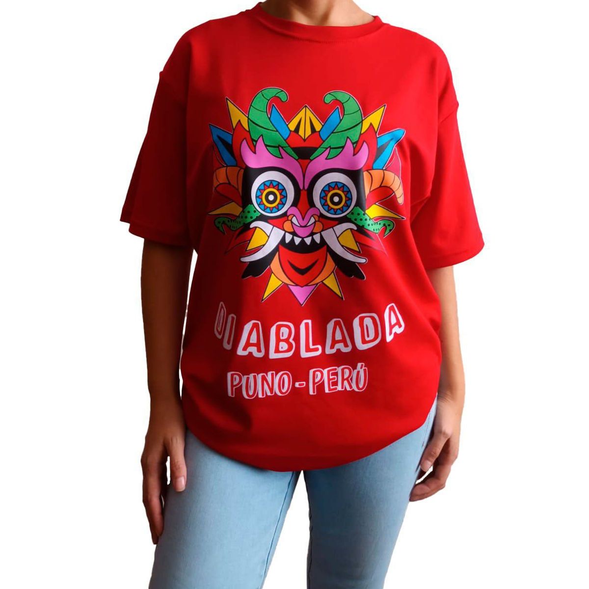 GENERICO - Polo Mujer Diseño Diablada Puno - Perú - Rojo