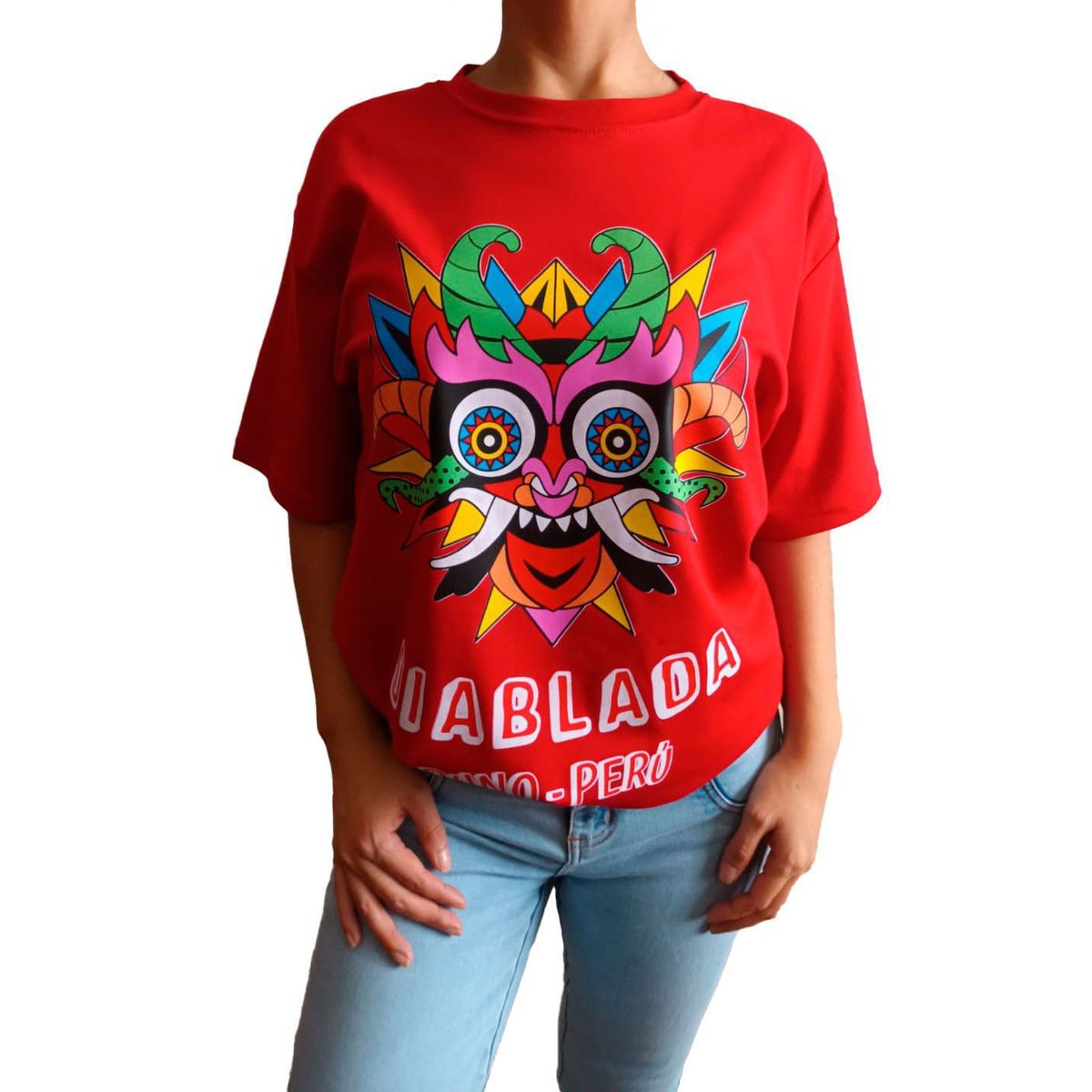 GENERICO - Polo Mujer Diseño Diablada Puno - Perú - Rojo