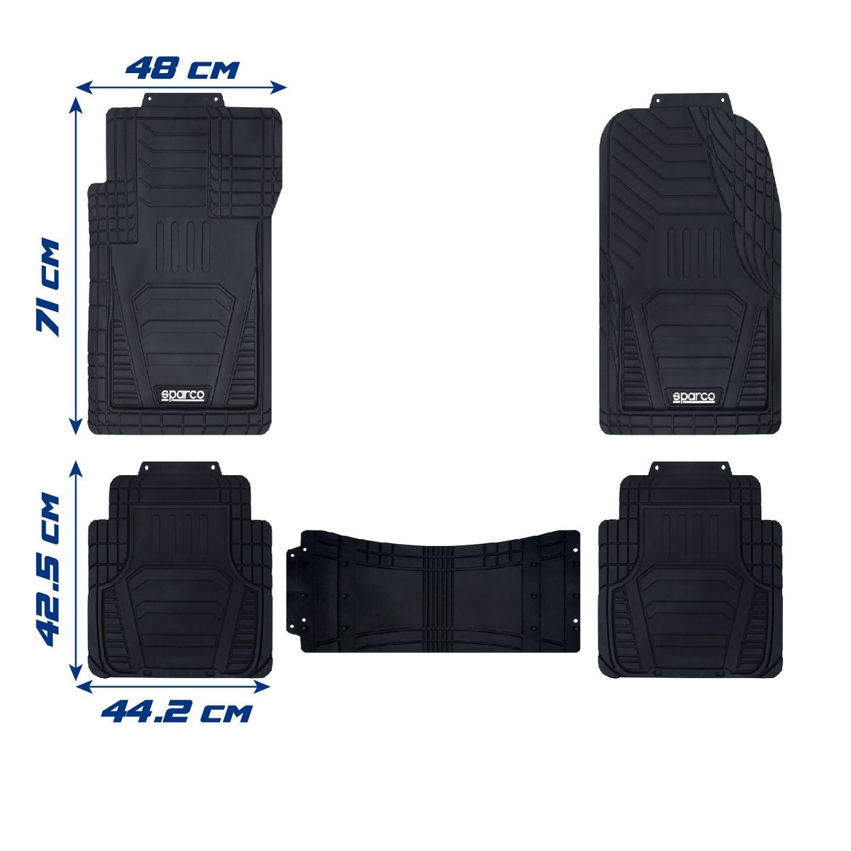 SPARCO - PROTECTOR FUNDA CUBRE PISO SPARCO 5 PIEZAS PVC NEGRO