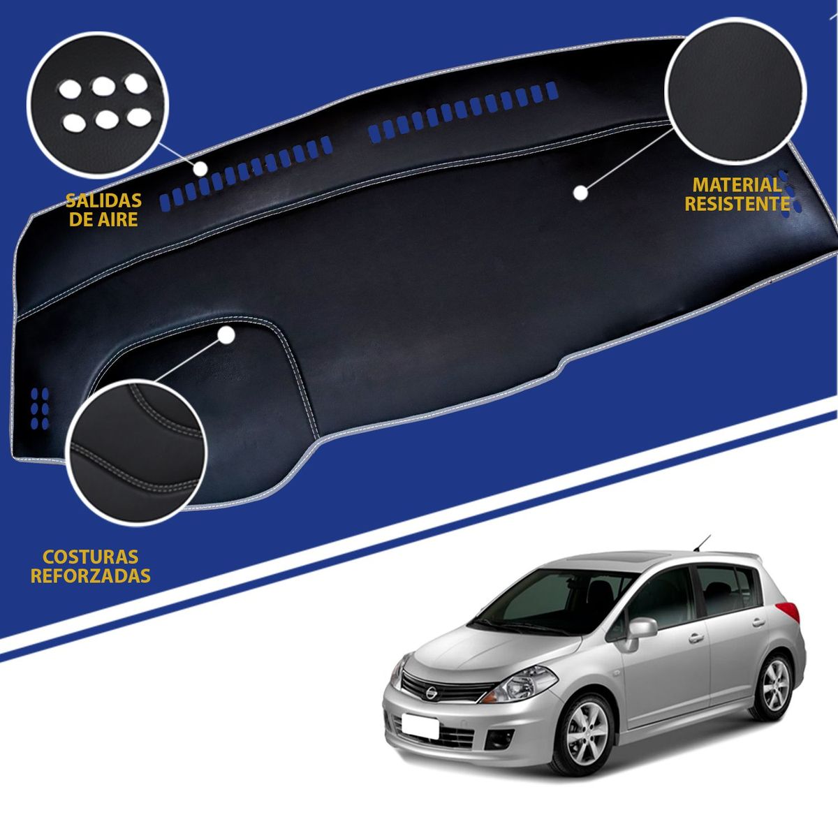 TECGO - PROTECTOR CUBRE TAPETE TABLERO TIPO NISSAN TIIDA 2008-2012