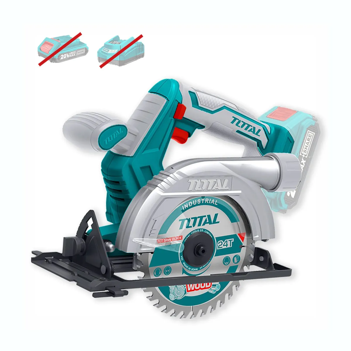 TOTAL TOOLS - SIERRA CIRCULAR 20V INALÁMBRICA CORTADORA TOTAL MADERA 5½
