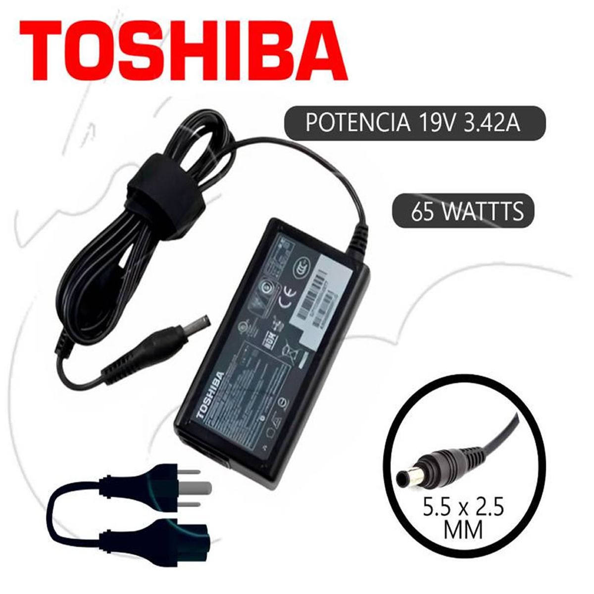 GENERICO - CARGADOR GENERICO TOSHIBA  - 19V 3.42A - 65W
