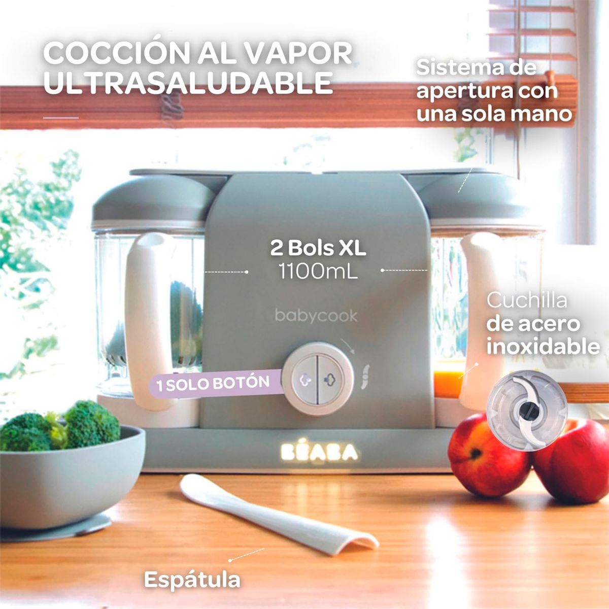 BEABA - BABYCOOK MODELO DUO GRIS OSCURO BEABA