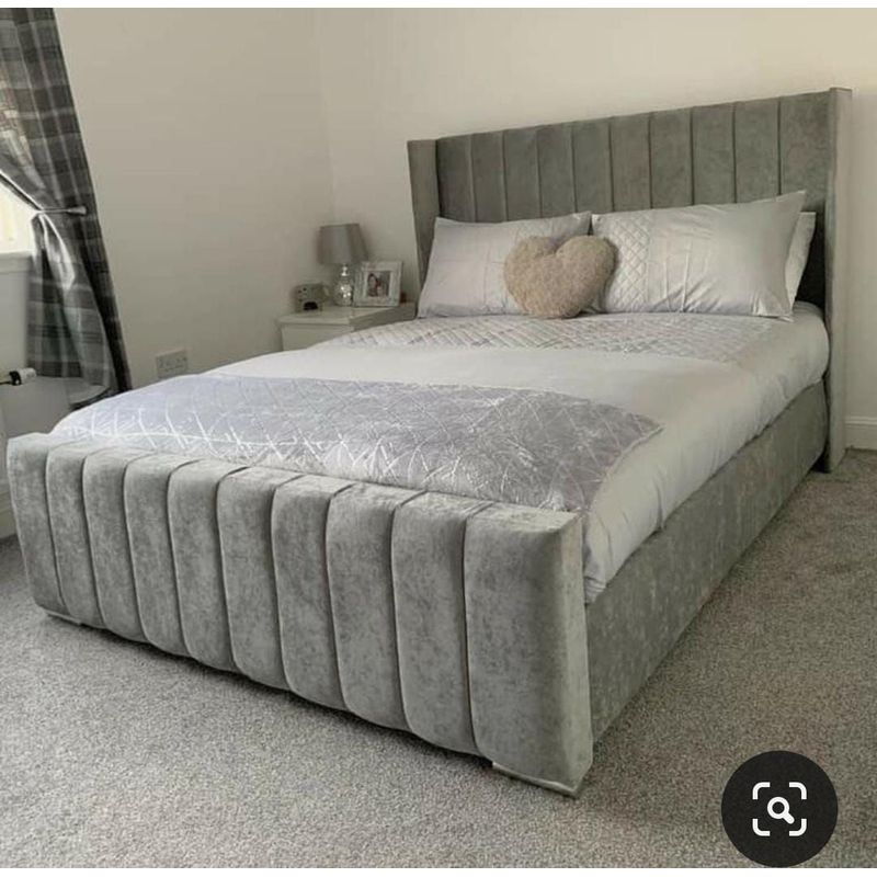 GENERICO - Cama Panel 2 Plazas - Gris Claro