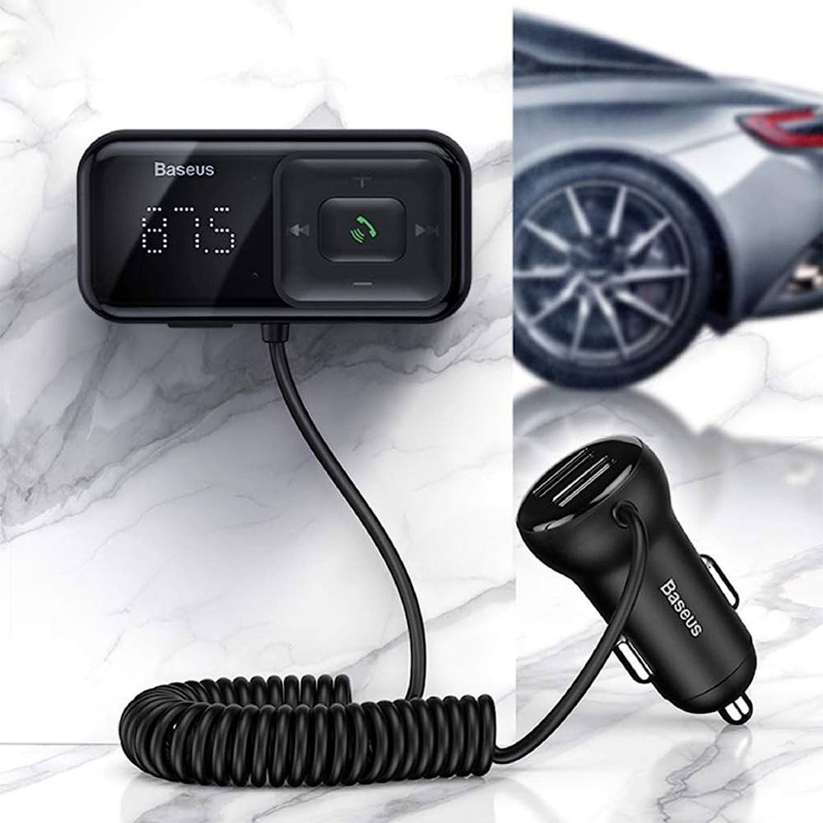 BASEUS - Transmisor Fm Autos Bluetooth Mp3 Cargador Llamadas