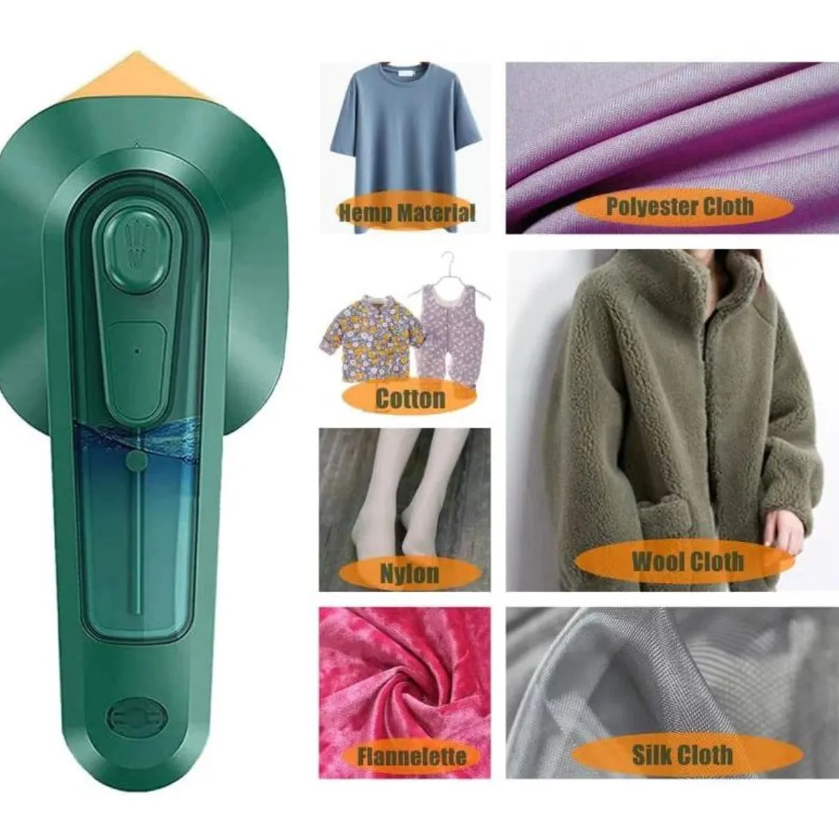 GENERICO - Mini plancha portátil planchado a vapor y en seco VERDE