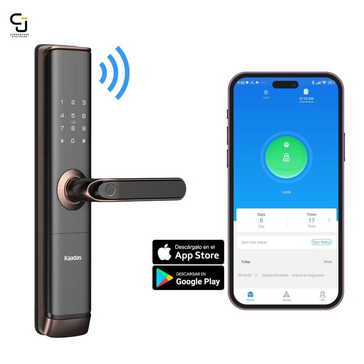 KAADAS - CERRADURA DIGITAL KAADAS S110-5W