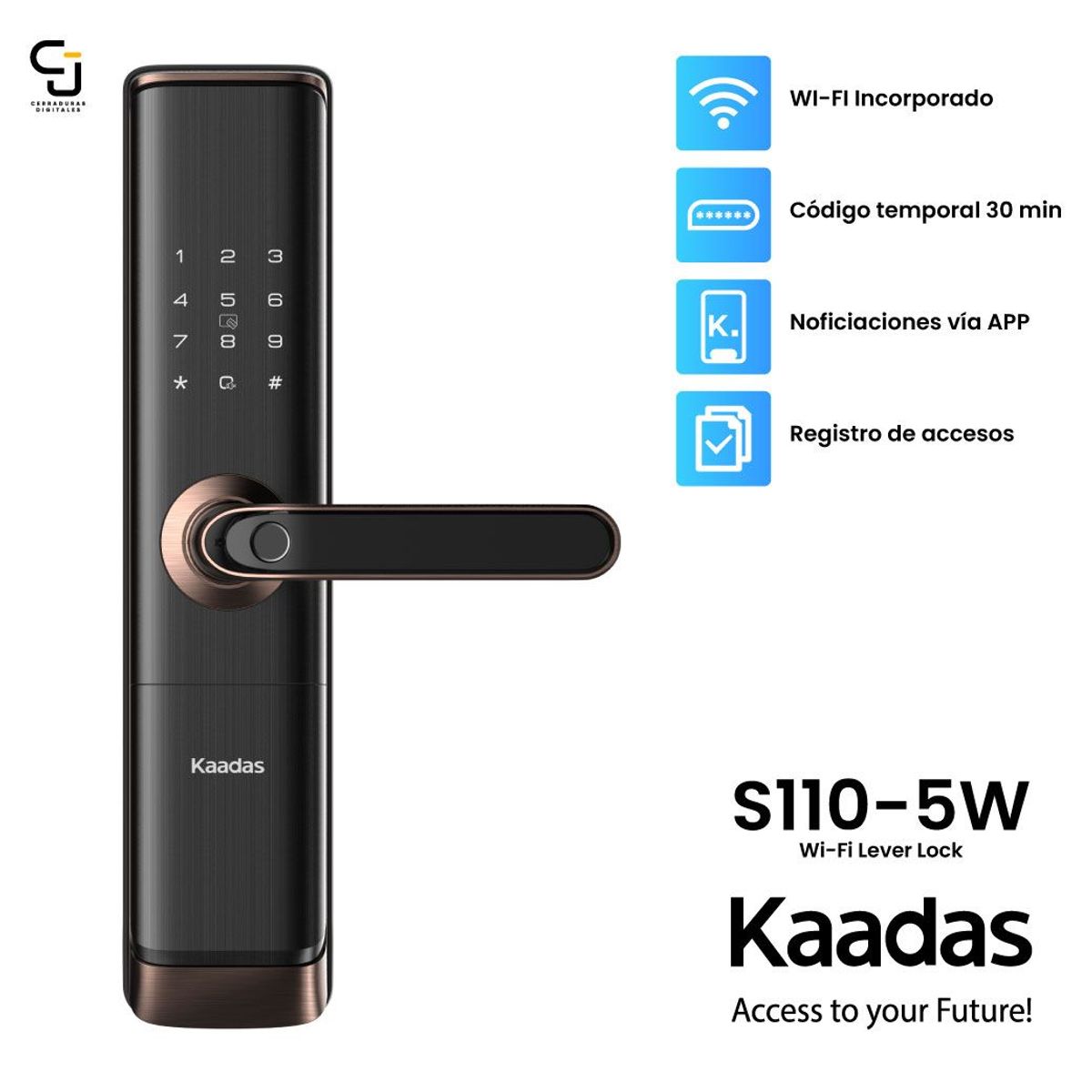 KAADAS - CERRADURA DIGITAL KAADAS S110-5W