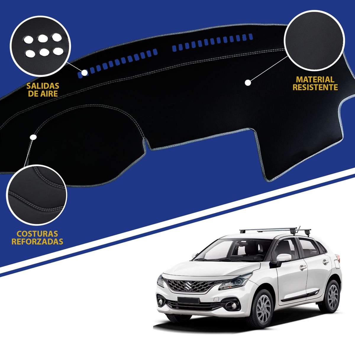 TECGO - PROTECTOR CUBRE TAPETE DE TABLERO TIPO SUZUKI BALENO 2017