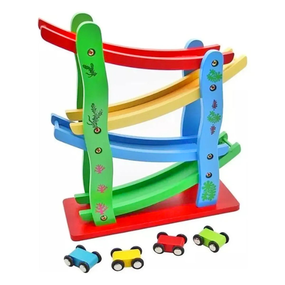 GENERICO - Rampa de Carritos Multicolores Zig Zag