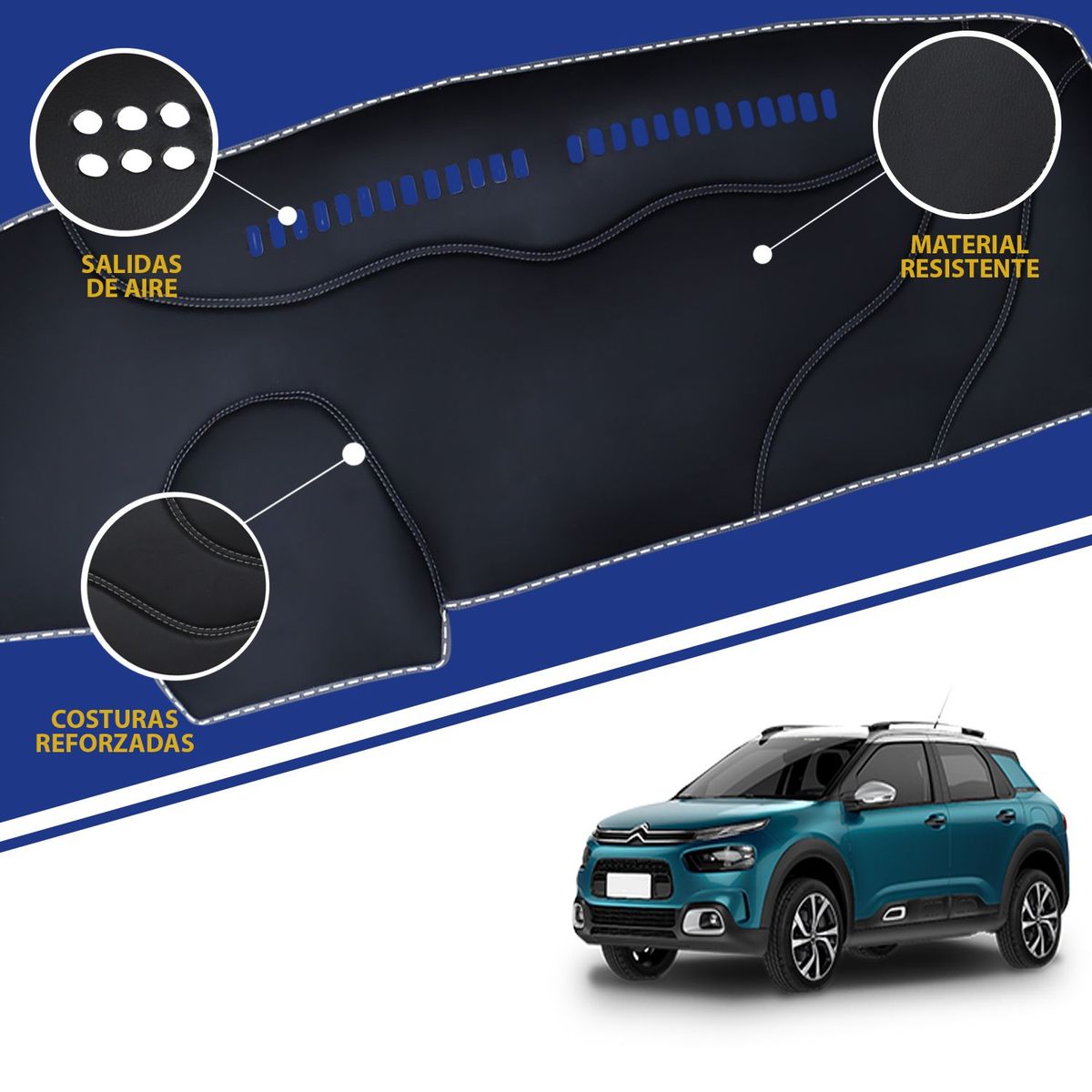 TECGO - PROTECTOR CUBRE TAPETE TABLERO TIPO CITROEN C4 - 2022