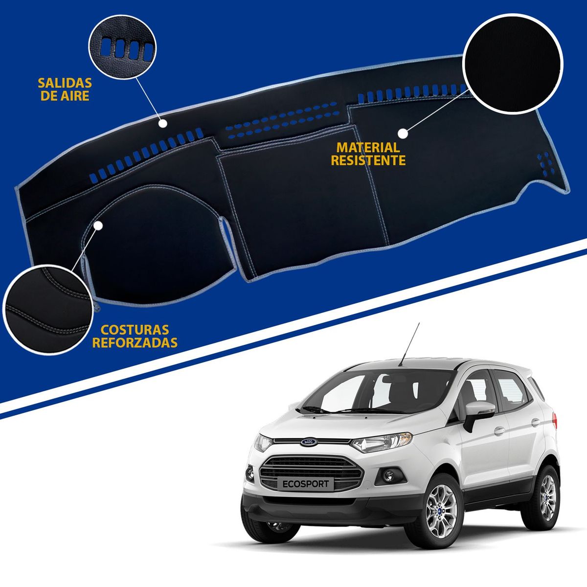 TECGO - PROTECTOR CUBRE TAPETE TABLERO TIPO FORD ECOSPORT 2010