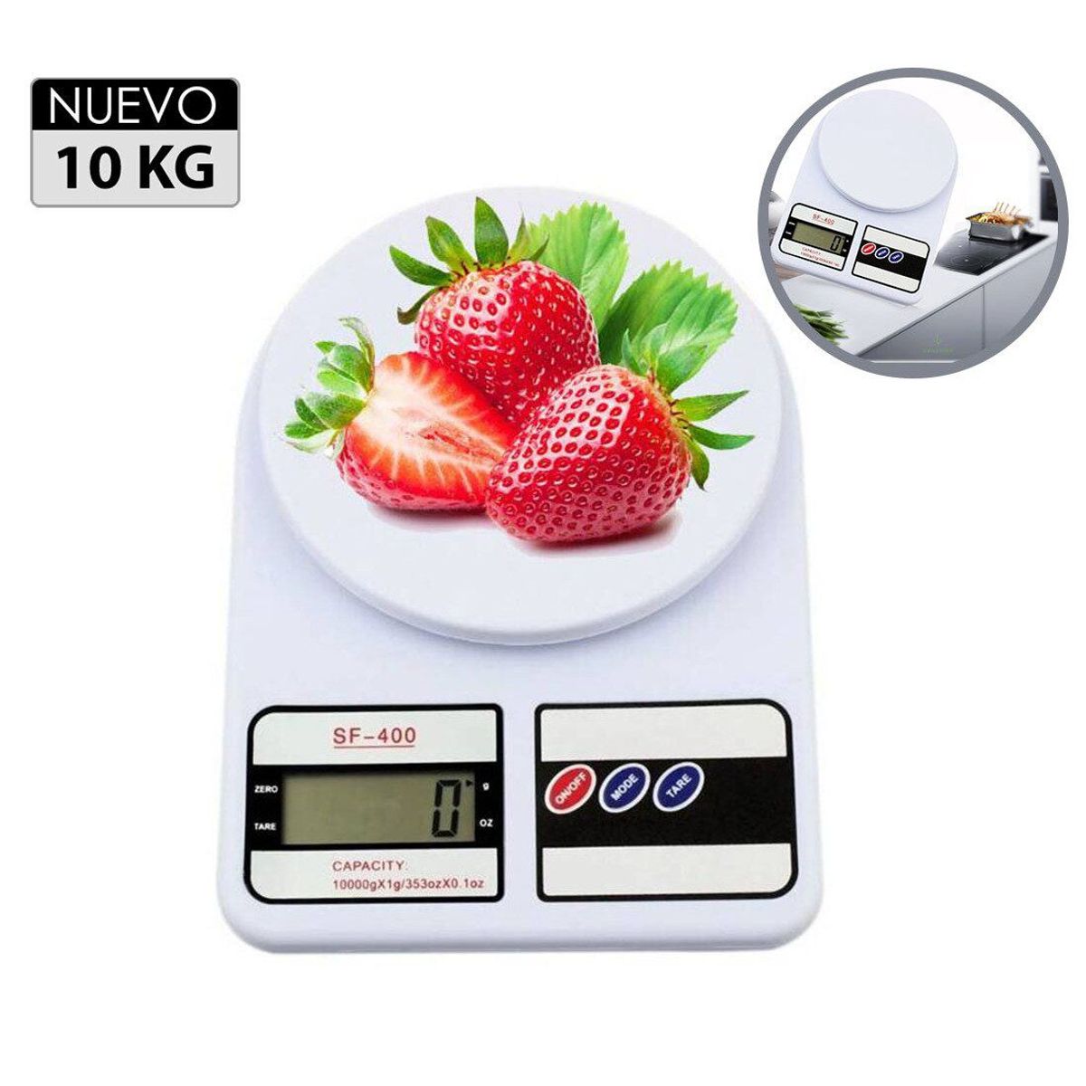 GENERICO - Balanza gramera digital de cocina hasta 10kg