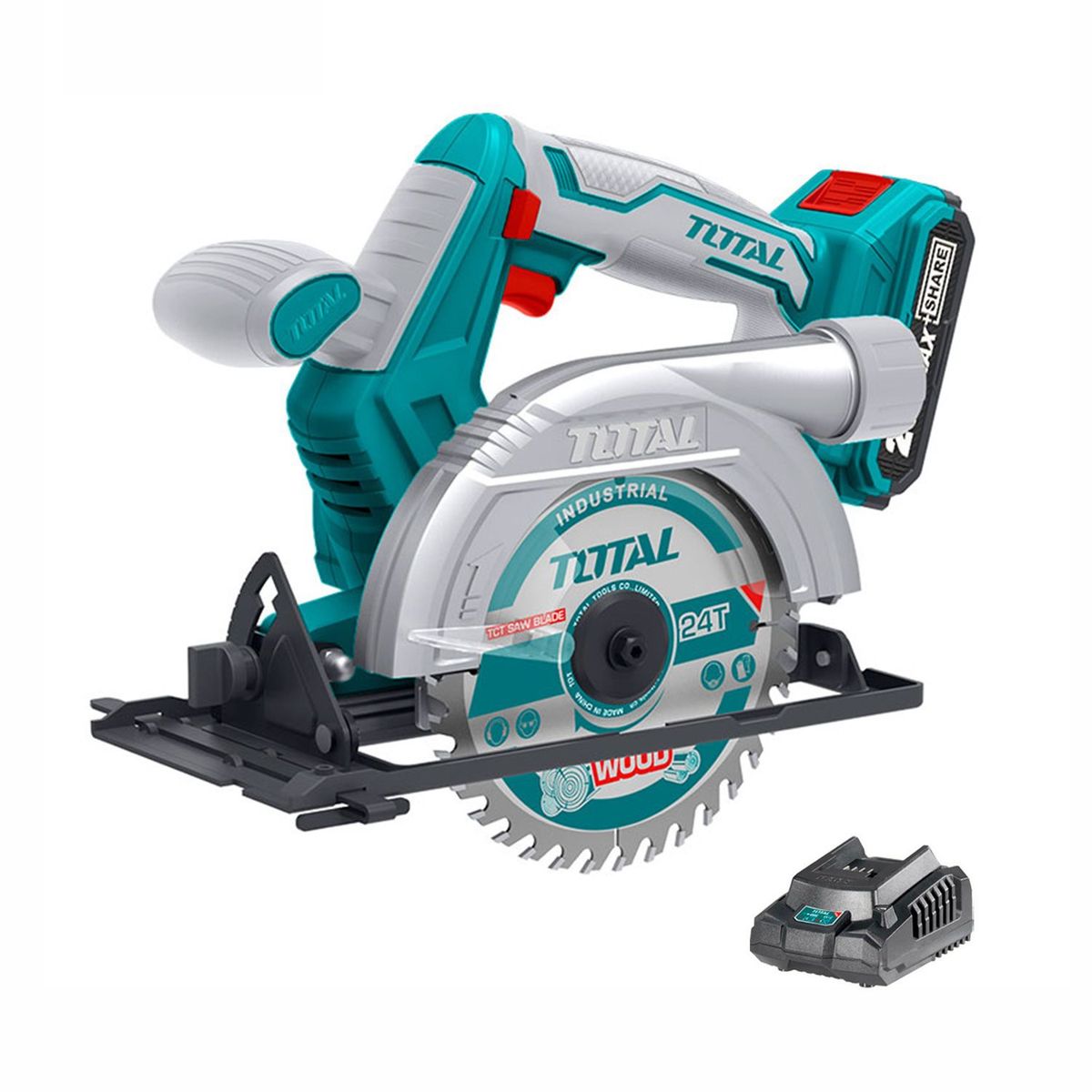 TOTAL TOOLS - COMBO SIERRA CIRCULAR INALÁMBRICA 20V CORTADORA TOTAL MADERA 5½  BATERÍA 20AH