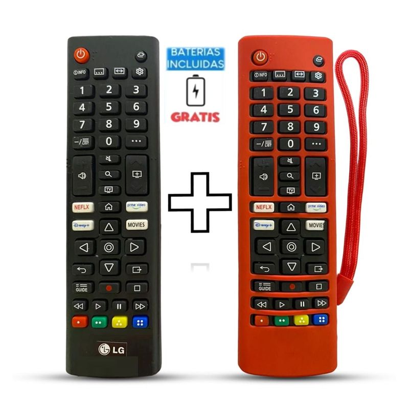 GENERICO - Control Remoto Generico LG  tecla Disney + Funda Roja