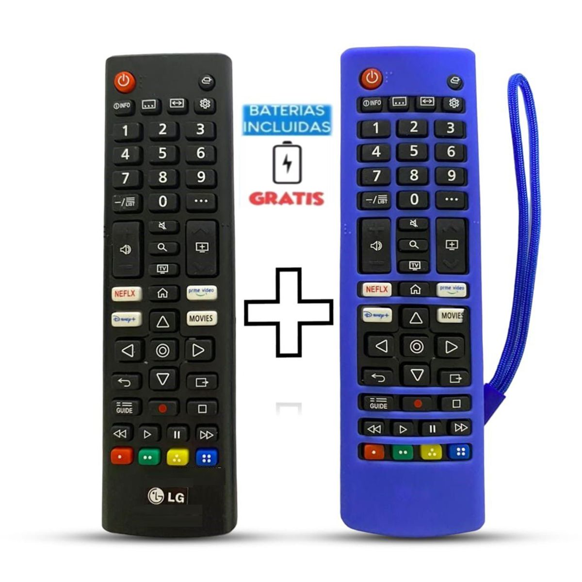 UNIVERSAL - Control Remoto LG Smart con tecla Disney  Funda Azul