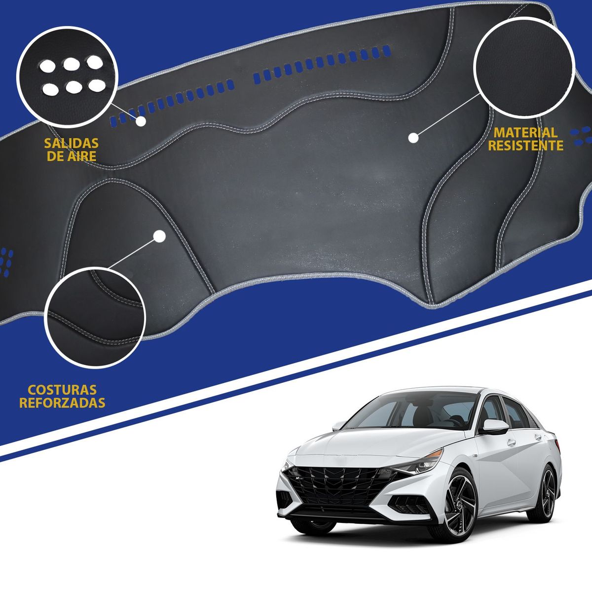 TECGO - PROTECTOR TAPETE DE TABLERO TIPO HYUNDAI ELANTRA 2020 2021