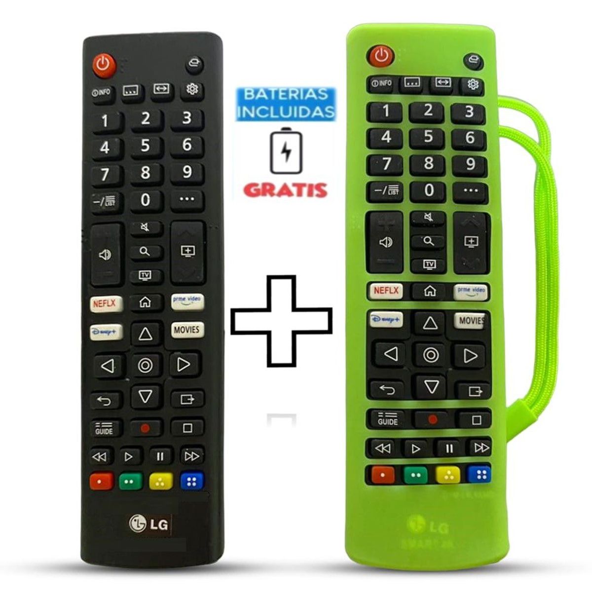 UNIVERSAL - Control Remoto LG Smart con tecla Disney  Funda Verde
