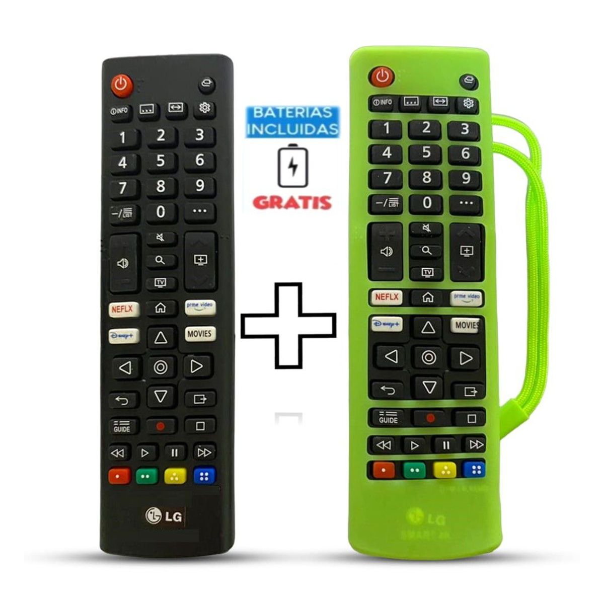 UNIVERSAL - Control Remoto LG Smart con tecla Disney  Funda Verde