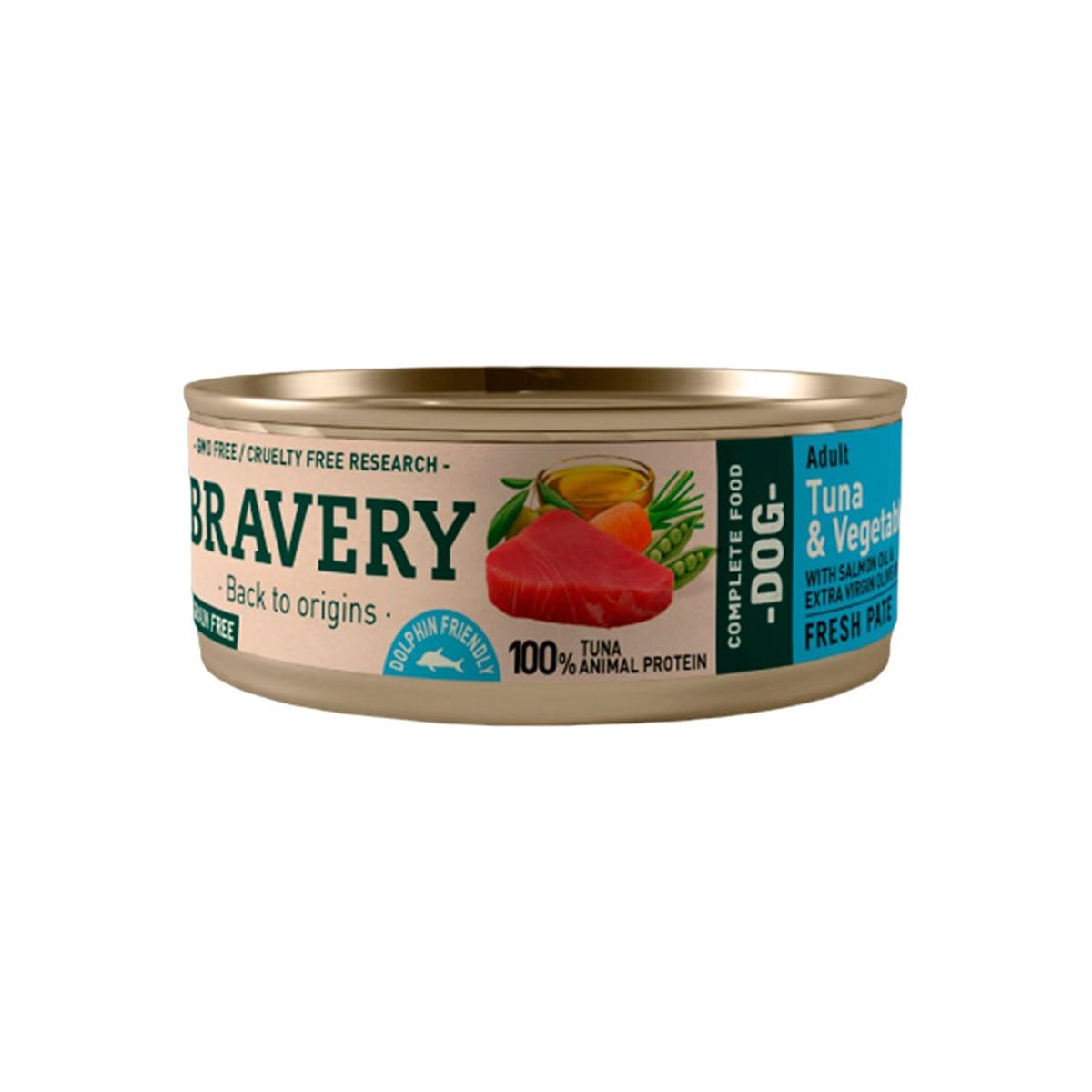BRAVERY - Comida De Perro Adulto Bravery Atún Y Verduras 80 Gr 6 Un