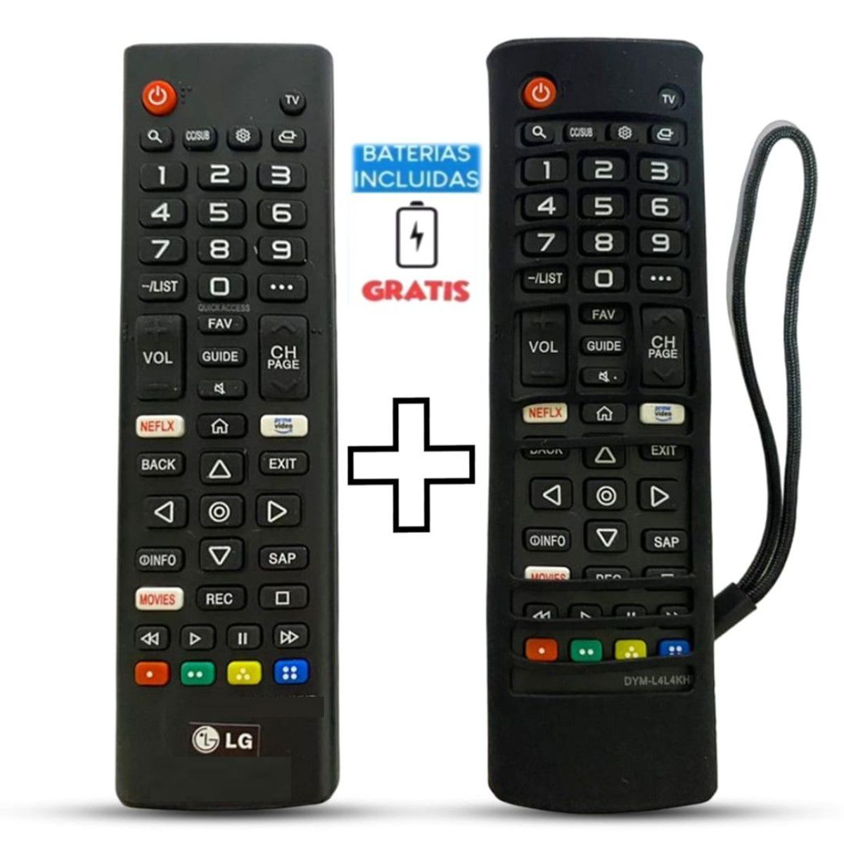UNIVERSAL - Control Remoto Para tv lg Smart 4k Modo futbol  Funda Negra