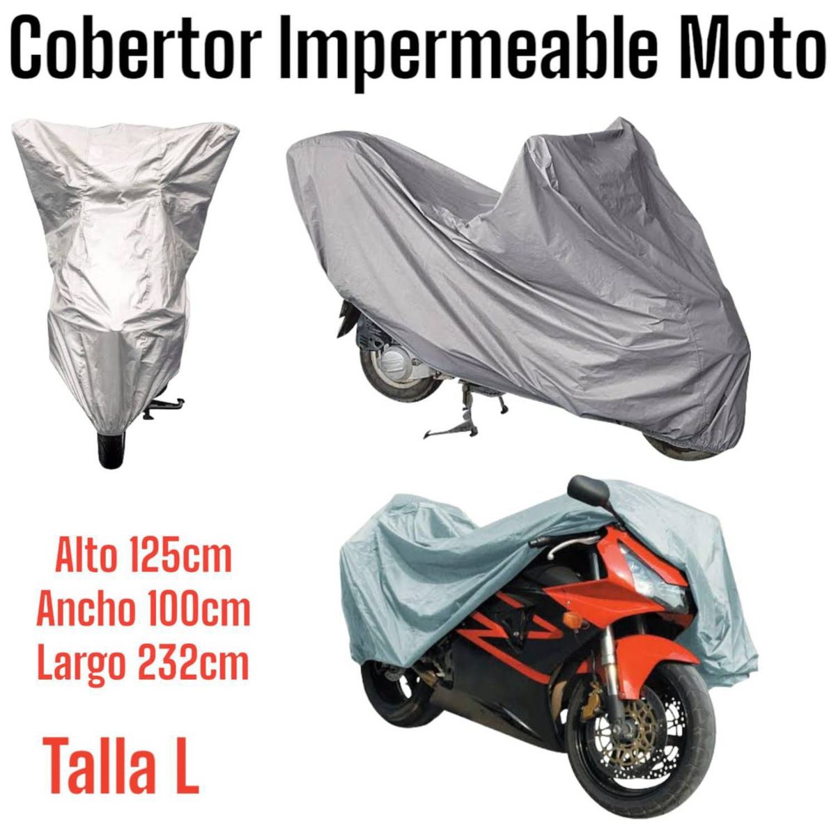 GENERICO - Cobertor impermeable para motos L