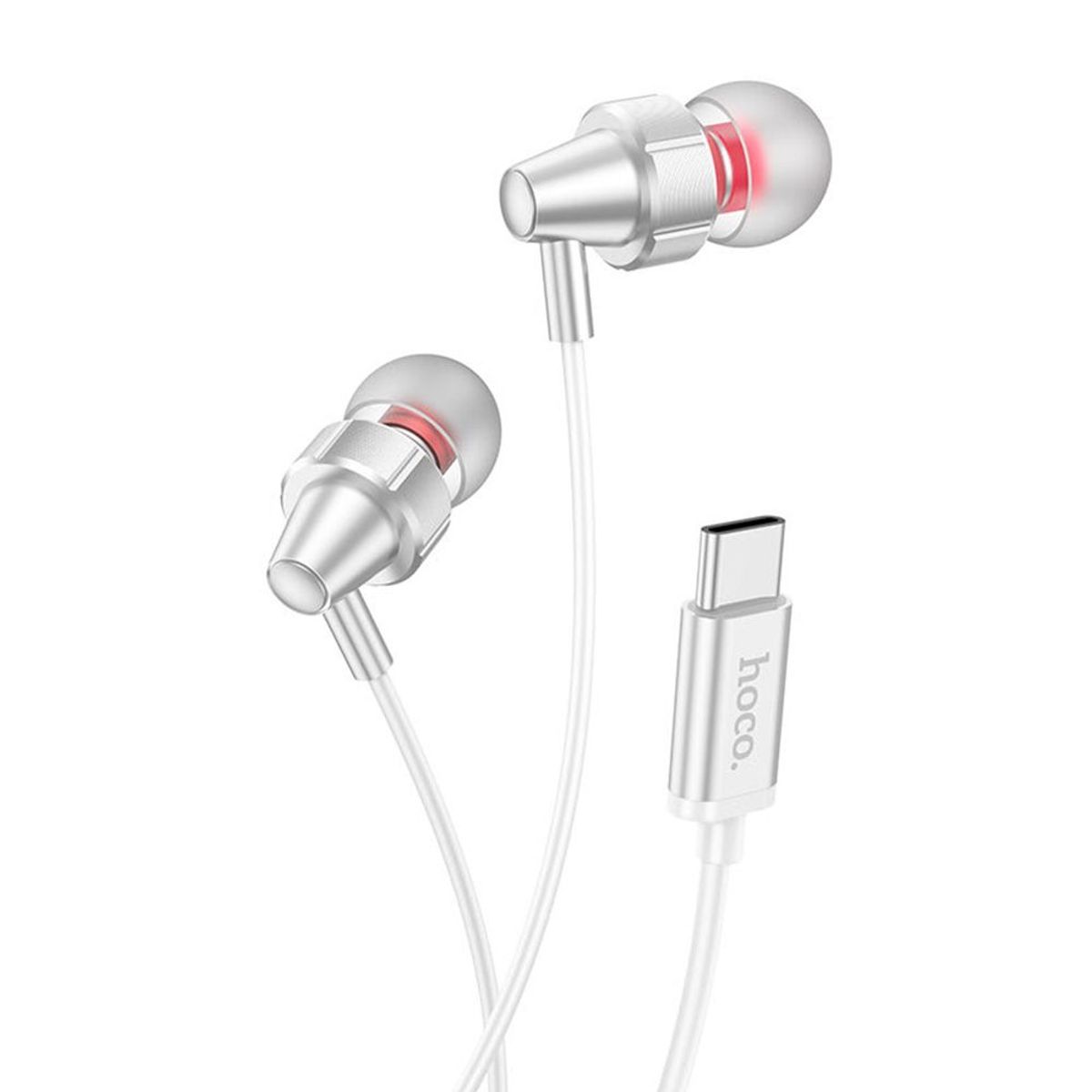 HOCO - Audífono Earphone Tipo C Hoco M90 Alámbrico 1,2m Gris De Calidad