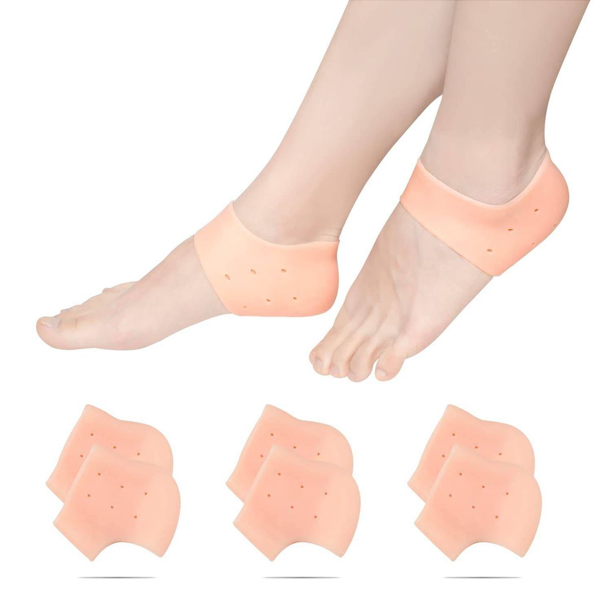 GENERICO - Talonera Protector Gel Talón Agrietado Silicona para Zapato