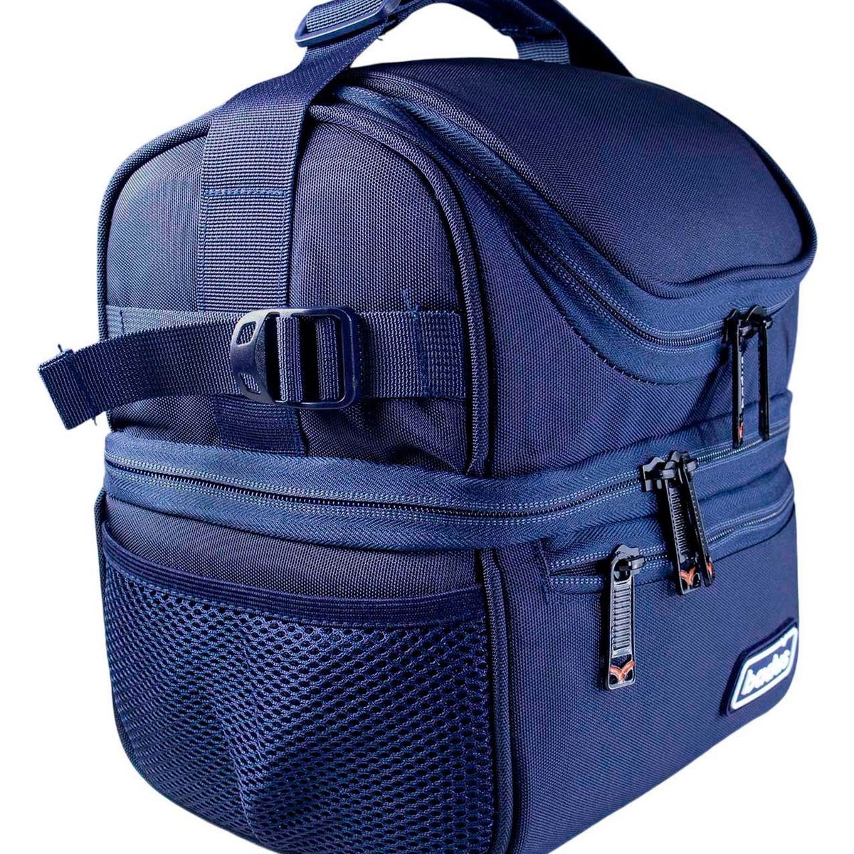 GENERICO - Lonchera Térmica Ejecutiva de 2 Compartimentos y Bolsillo - Azul M