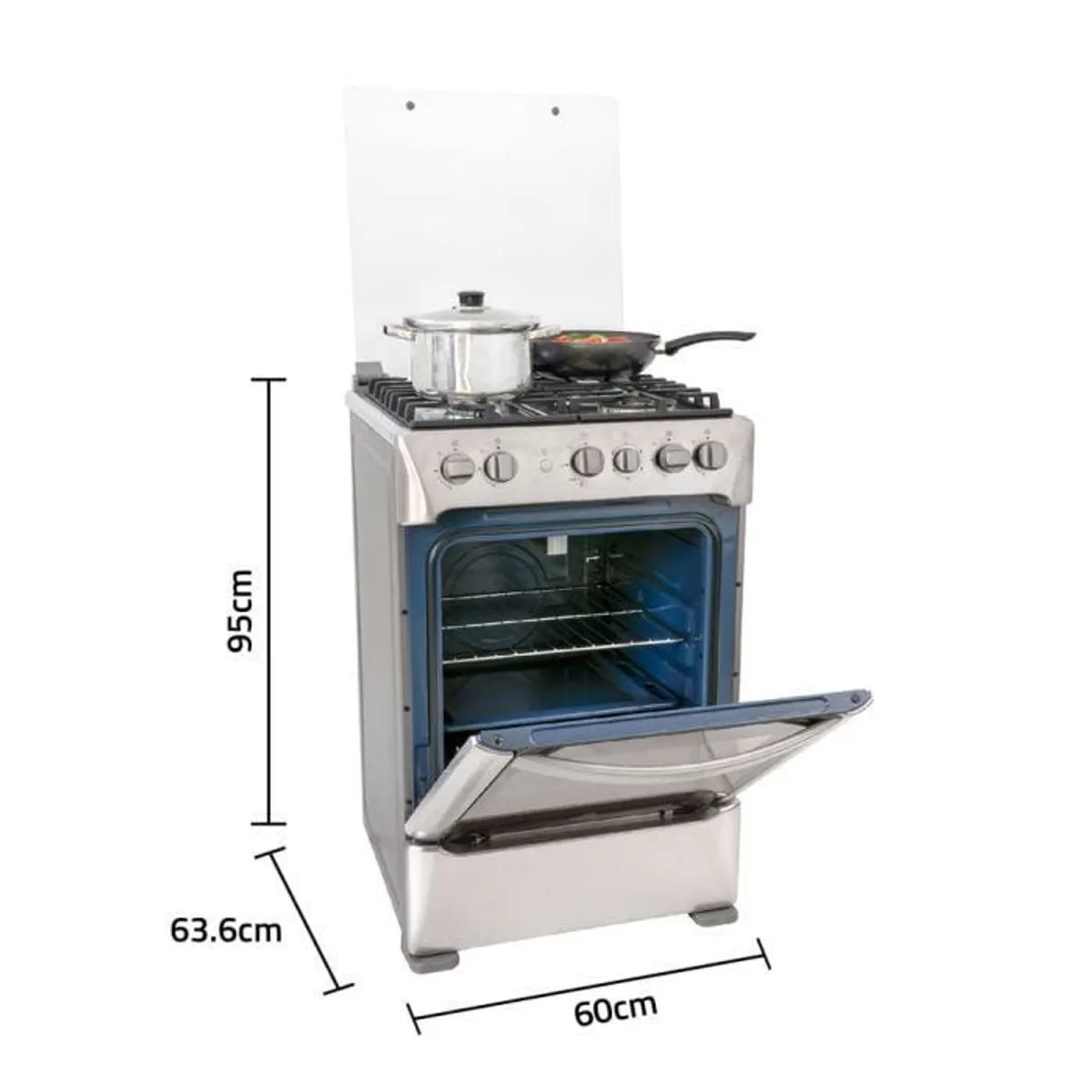 INDURAMA - Cocina Gas Indurama Florencia ZAFIRO 24" Croma 4 Hornillas