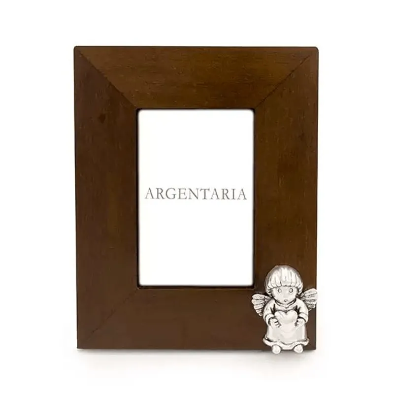 ARGENTARIA - Marco 10×15 Angel Corazón - Madera y Plaqué