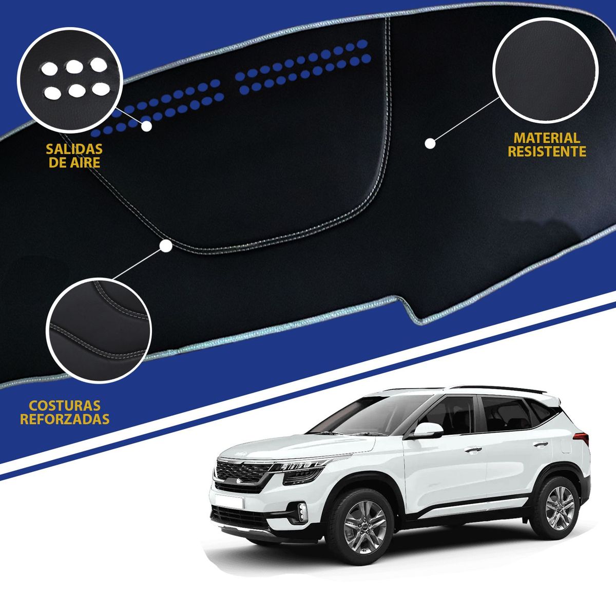 TECGO - PROTECTOR CUBRE TAPETE TABLERO TIPO KIA SELTOS 2022