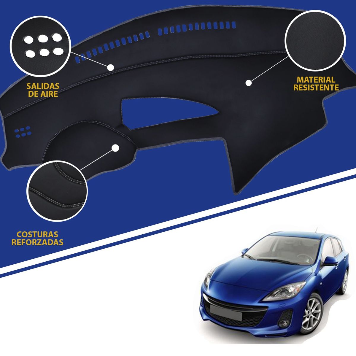 TECGO - PROTECTOR CUBRE TAPETE TABLERO TIPO MAZDA 3 - 2010