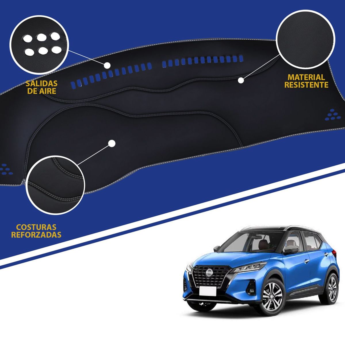 TECGO - PROTECTOR CUBRE TAPETE TABLERO TIPO NISSAN KICKS 2017