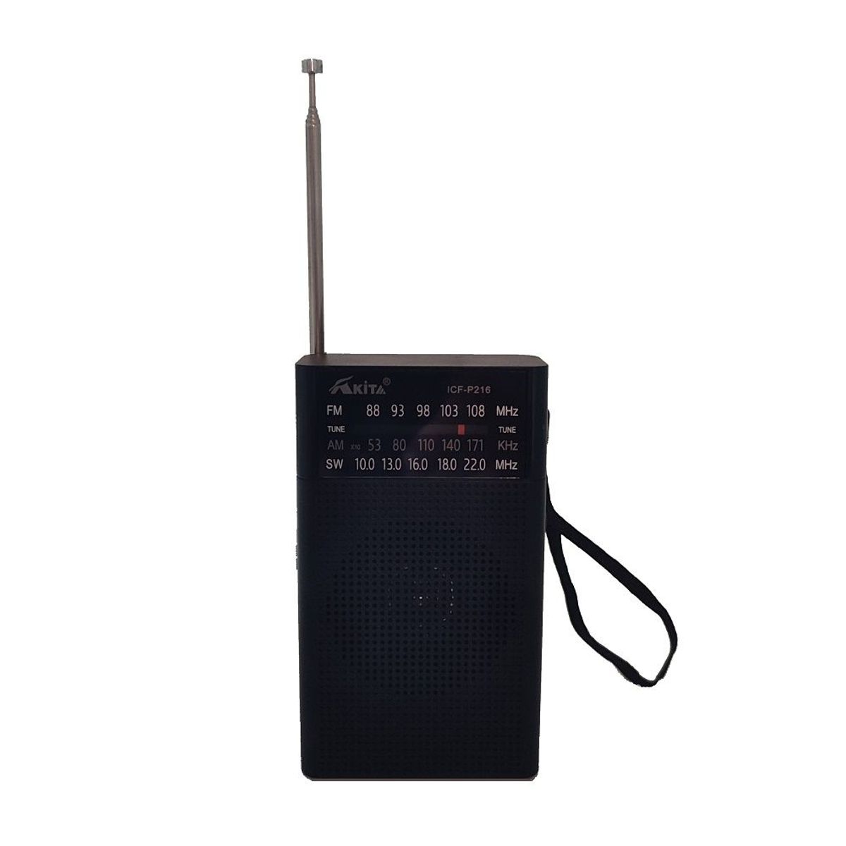 AKITA - Radio Portátil a Pilas Modelo Retro FMAM Color Negro